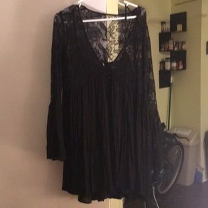 Free People lace dress with attached slip